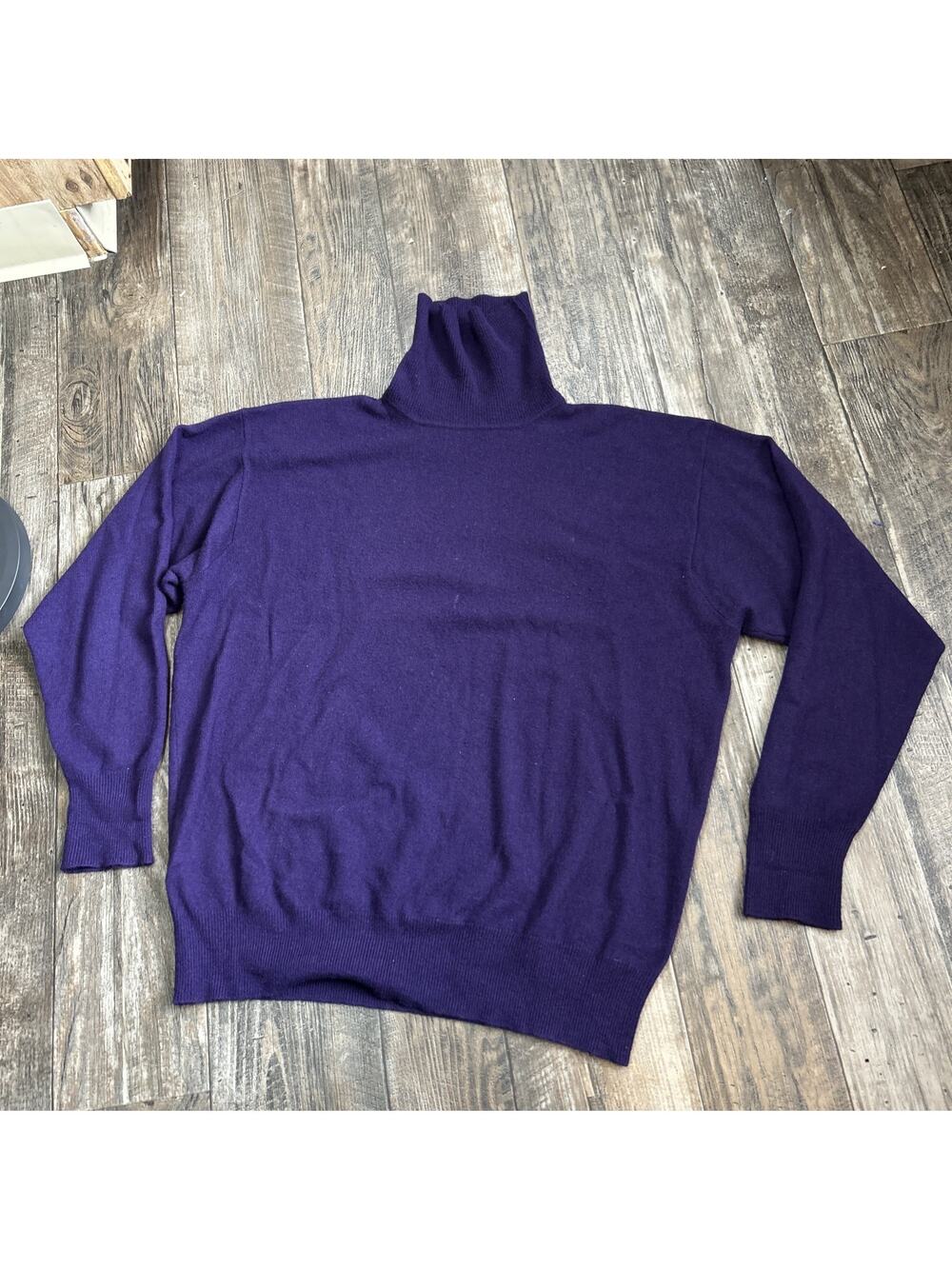 VTG Polo Ralph Lauren Men’s Purple 100% Cashmere Turtleneck Sweater Sz XL